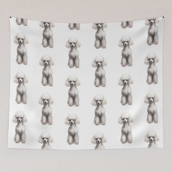 Item preview, Elegant White Toy Poodle Dog AI Digital Portrait Illustration designed and sold by pinkal.
