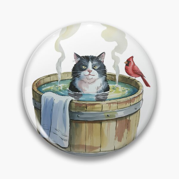 Item preview, Cat Hot Tub Spa With Cardinal designed and sold by Tiffany Roy.
