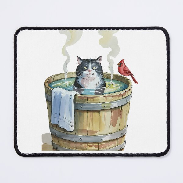 Item preview, Cat Hot Tub Spa With Cardinal designed and sold by Roy & Tiffany.