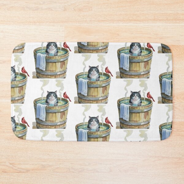 Item preview, Cat Hot Tub Spa With Cardinal designed and sold by Tiffany Roy.