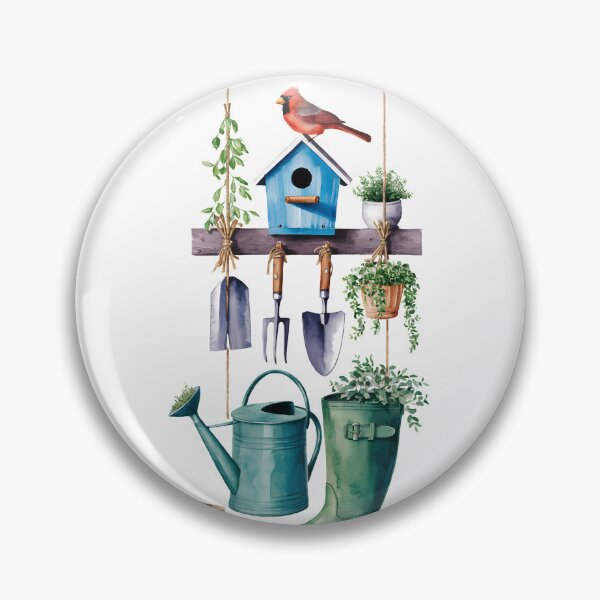 Item preview, Garden Tools Watering Can Birdhouse Cardinal designed and sold by Tiffany Roy.