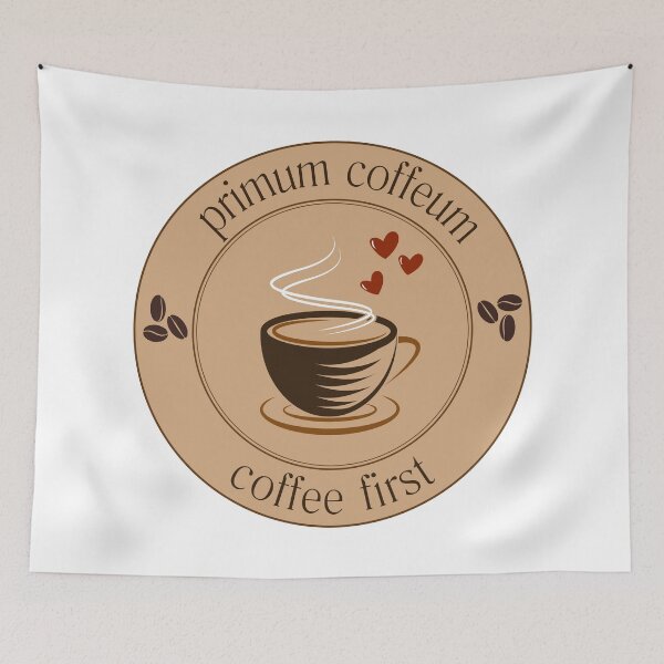 Item preview, Primum Coffeum (Coffee First) Latin phrase designed and sold by AndysTeeShop.