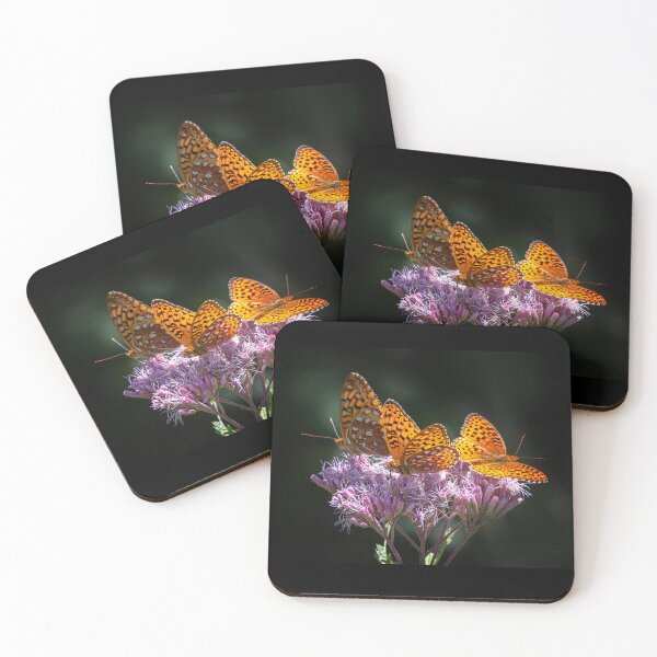 Item preview, Speyeria Aphrodite butterflies on Spotted Joe-pyeweed. designed and sold by James Cumming.