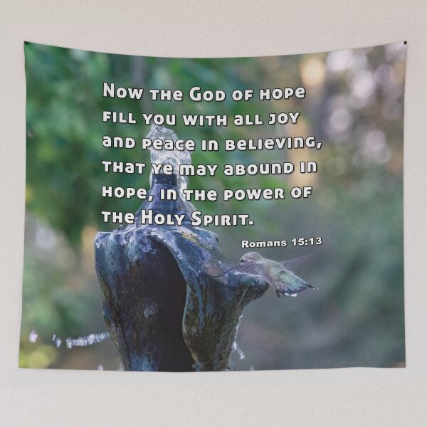 Item preview, God Of Hope Fill You Romans 15 13 - Hummingbird Photograph designed and sold by InsprtnlArtbyDP.