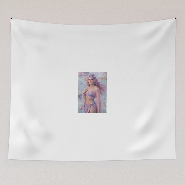 Item preview, Pink Haired Elf with Axolotl in Water designed and sold by CathryneDelamort.