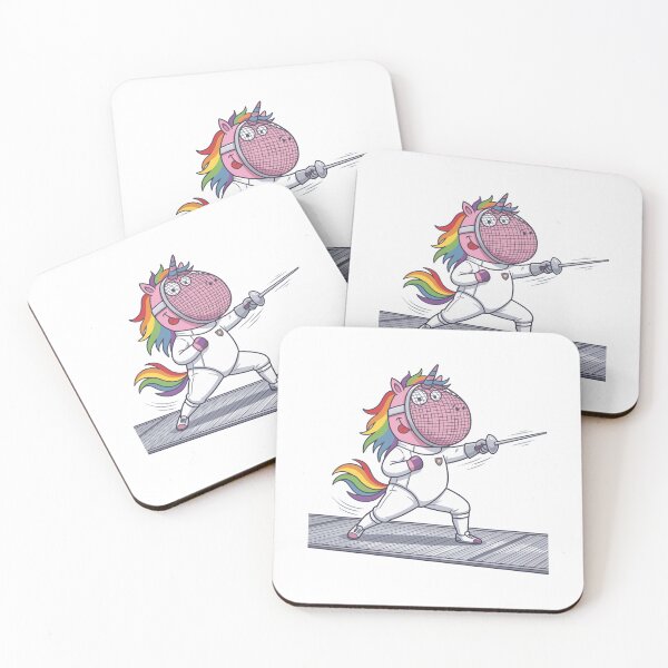 Item preview, Cute pink unicorn Fencing Rainbow design, Sports Gift designed and sold by BobaTeeStore.