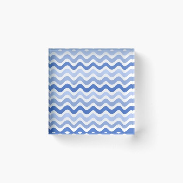 Item preview, 3D wave pattern - blue shade  designed and sold by Pattern Petals.
