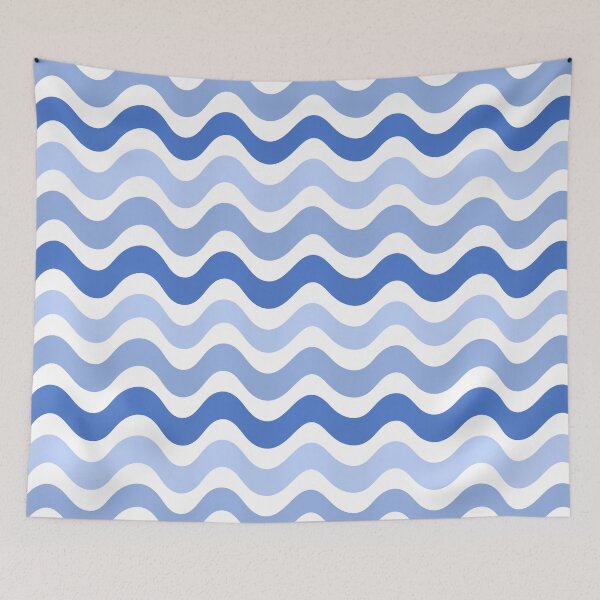 Item preview, 3D wave pattern - blue shade  designed and sold by Pattern Petals.