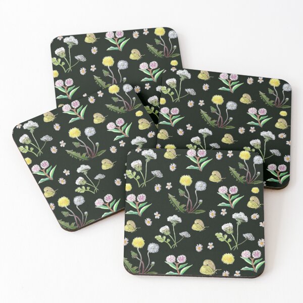 Item preview, Large Scale Vintage Retro Botanical Flowers And Butterfly Color Pencils Dandelion  designed and sold by Designs by Sara Felton.