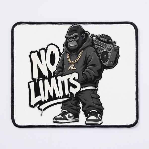 Item preview, No Limits Gorilla Streetwear Cartoon Graphic designed and sold by Aesthicer.