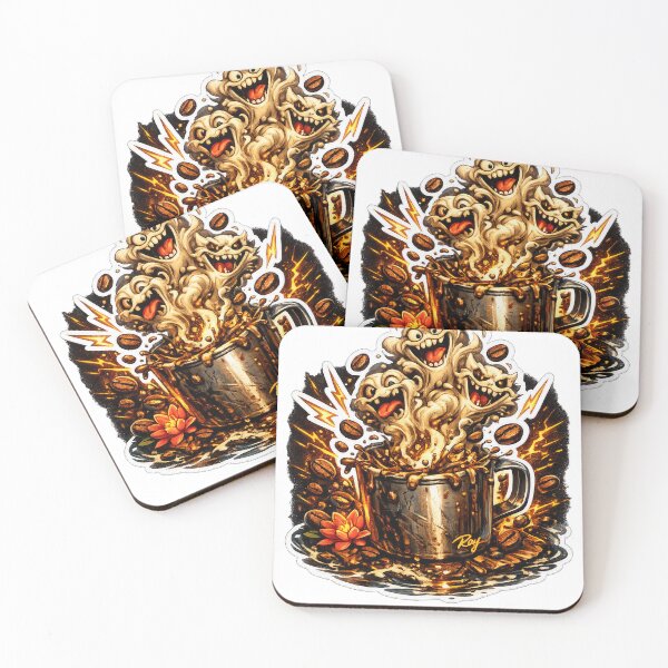 Item preview, Wild Coffee Monster Splash Mug Funny Sticker designed and sold by RoyArt0.
