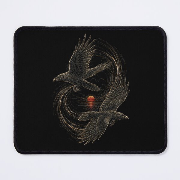 Item preview, Twilight Wings — Norse Ravens Circling the Setting Sun designed and sold by OblivionRise.