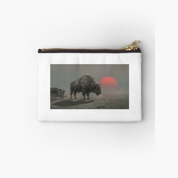 Item preview, Mystical bison pulls cart in red sunset designed and sold by nachtpixel-art.