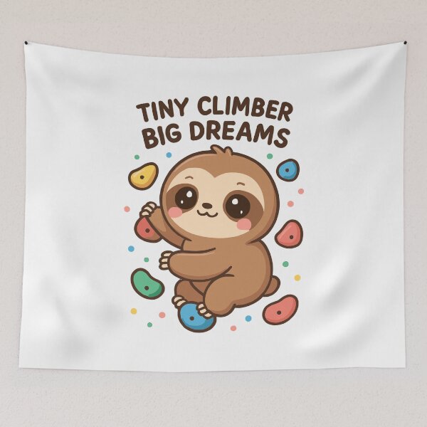 Item preview, Kawaii Sloth Climbing - Tiny Climber Shirt designed and sold by Pineapple-Tree.