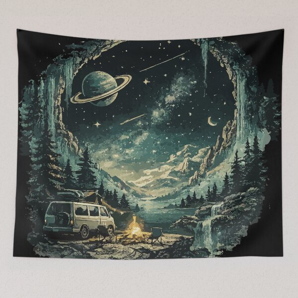 Item preview, Cosmic Camp Retro Galaxy Adventure T-Shirt Stickers designed and sold by Sunday.Supply.