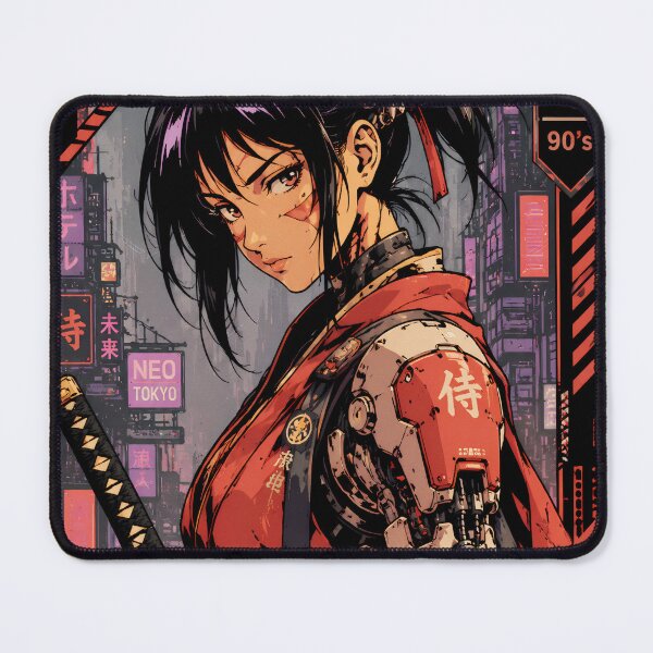 Item preview, Cyberpunk Ronin Girl – Retro Anime Samurai Warrior designed and sold by Apocalyptic Art Studio.
