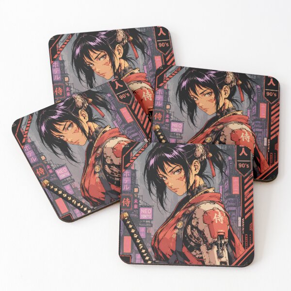 Item preview, Cyberpunk Ronin Girl – Retro Anime Samurai Warrior designed and sold by Apocalyptic Art Studio.