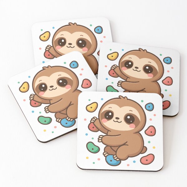 Item preview, Cute kawaii sloth climbing & bouldering designed and sold by Pineapple-Tree.