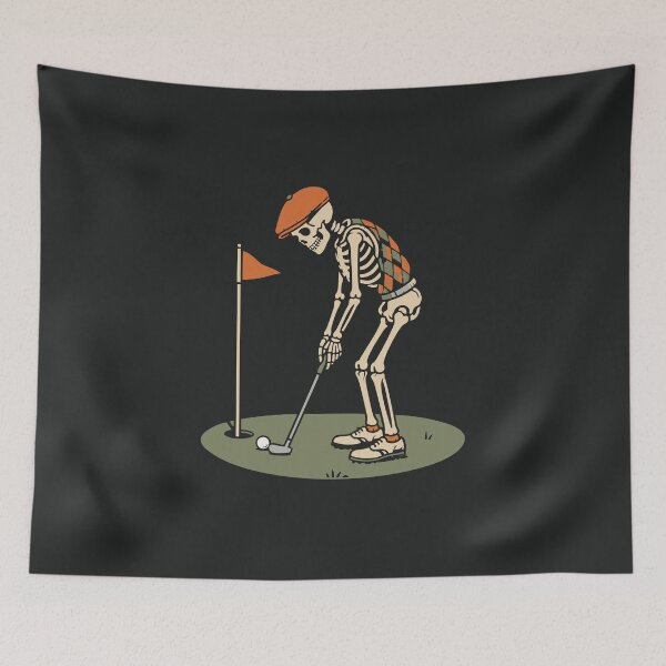 Item preview, Golf Halloween Old Skeleton In Beret Playing Golf Player Funny designed and sold by alenaz.