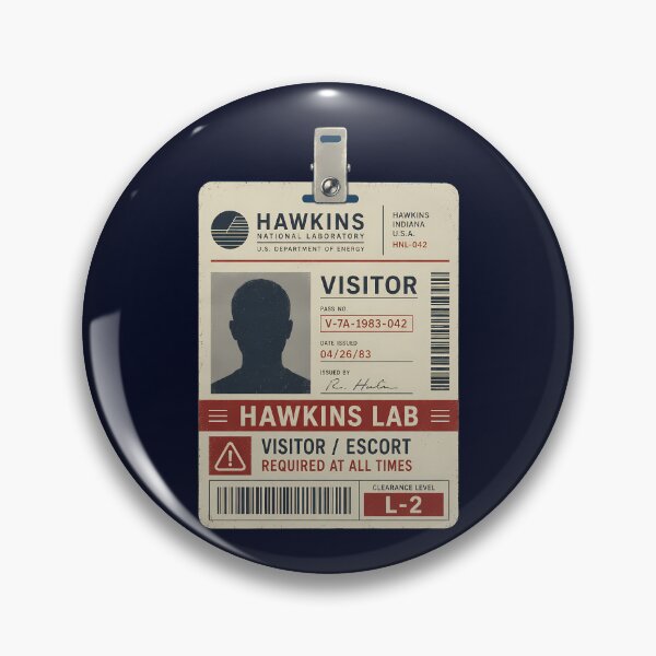 Item preview, Hawkins Lab Visitor Badge System designed and sold by agearb.
