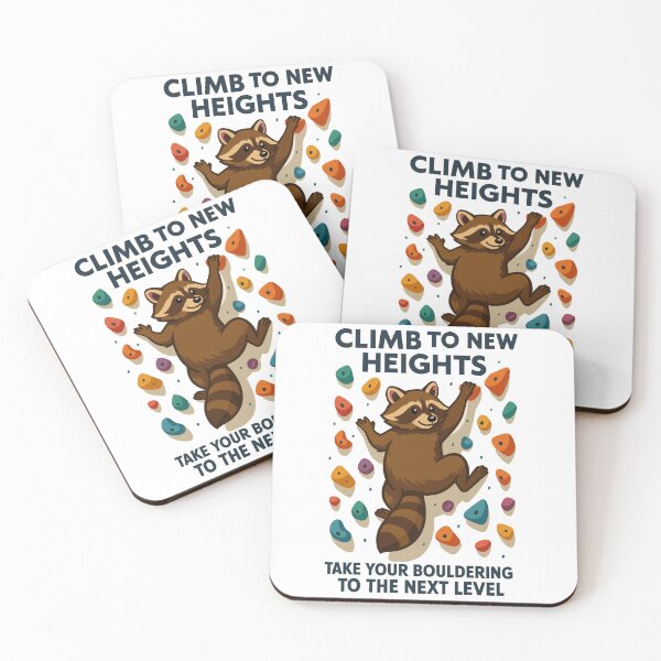 Item preview, Bouldering Raccoon Motivation: Climb New Heights designed and sold by Pineapple-Tree.