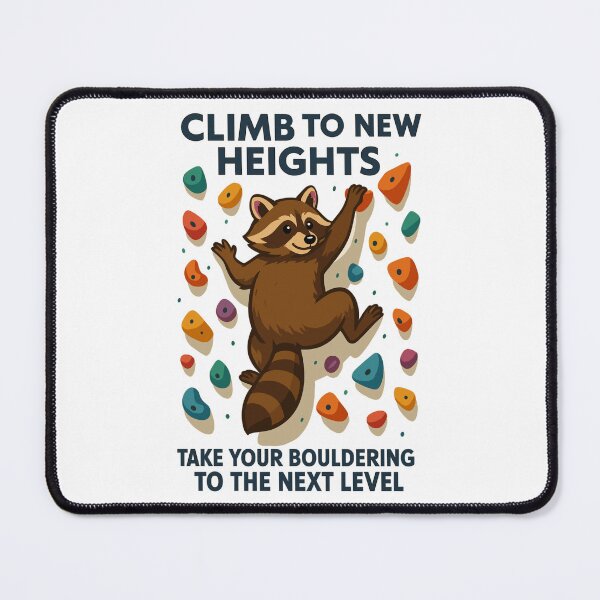 Item preview, Bouldering Raccoon Motivation: Climb New Heights designed and sold by Pineapple-Tree.