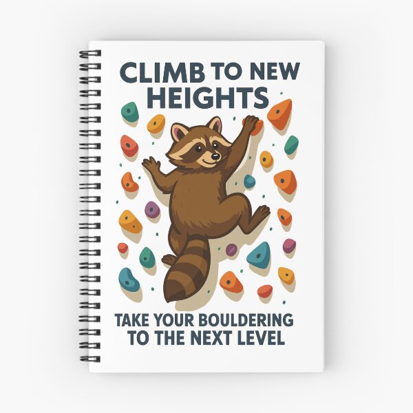Item preview, Bouldering Raccoon Motivation: Climb New Heights designed and sold by Pineapple-Tree.