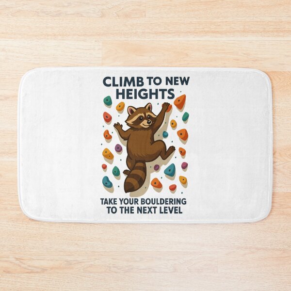 Item preview, Bouldering Raccoon Motivation: Climb New Heights designed and sold by Pineapple-Tree.