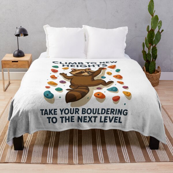 Item preview, Bouldering Raccoon Motivation: Climb New Heights designed and sold by Pineapple-Tree.