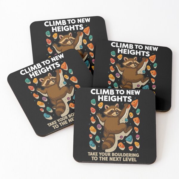 Item preview, Bouldering Raccoon Motivation: Climb New Heights designed and sold by Pineapple-Tree.