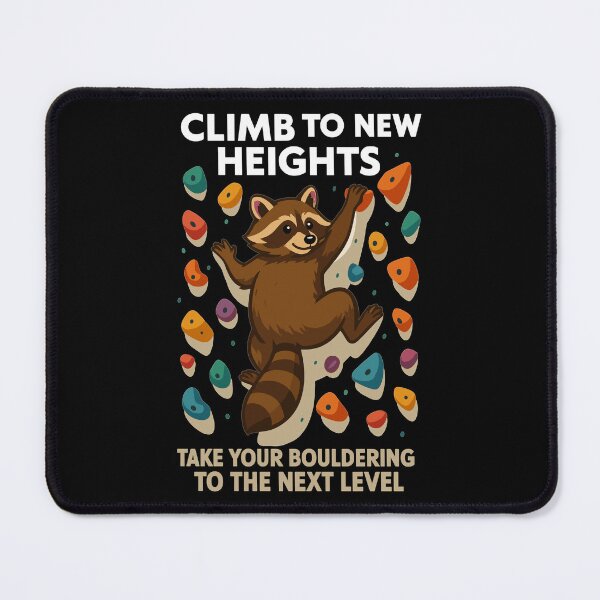 Item preview, Bouldering Raccoon Motivation: Climb New Heights designed and sold by Pineapple-Tree.