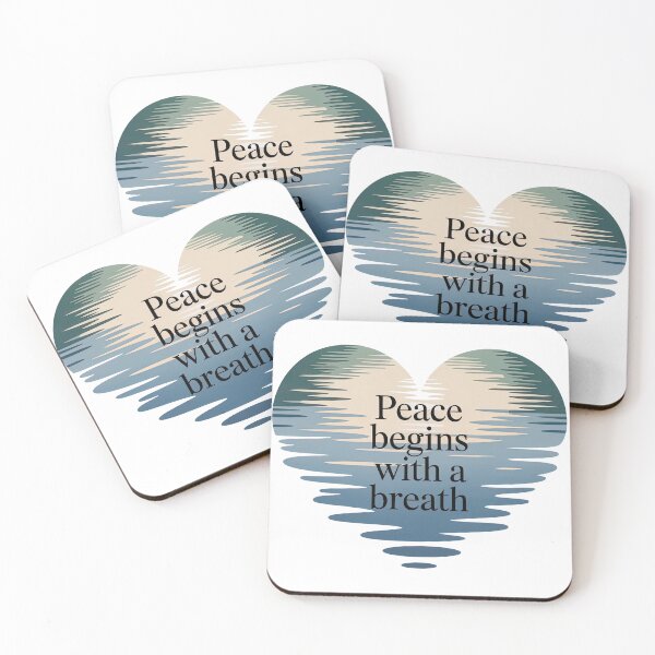 Item preview, Peace Begins with a Breath Ripple Typography for Mindful Living designed and sold by 108stillness.