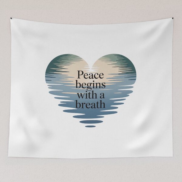 Item preview, Peace Begins with a Breath Ripple Typography for Mindful Living designed and sold by 108stillness.