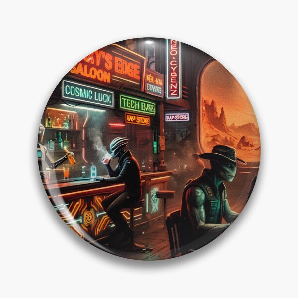 Item preview, The Cyberpunk Saloon - Futuristic Western Atmosphere and Neon Lights designed and sold by Kek-Ina.