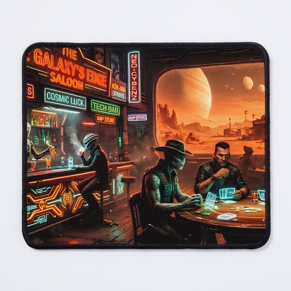 Item preview, The Cyberpunk Saloon - Futuristic Western Atmosphere and Neon Lights designed and sold by Kek-Ina.