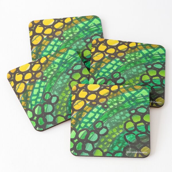 Item preview, Green Curved Patterns  designed and sold by DancingCreek.
