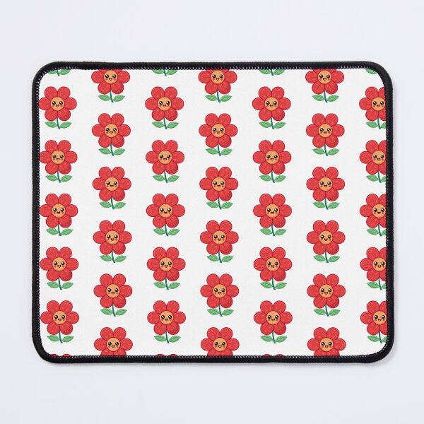 Item preview, Cute Happy Red Flower Kawaii Cartoon Floral designed and sold by SolutionsArt.