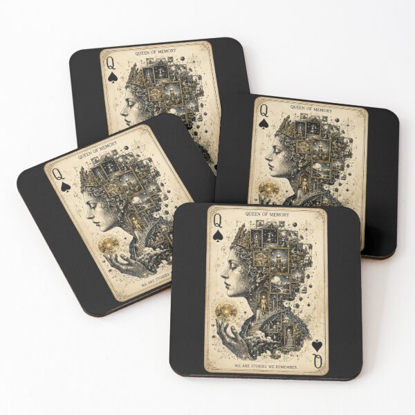 Item preview, Queen of Memory Playing Card | Surreal Fantasy Tarot Art | Vintage Mystical Wall Art by PLUSHIWORLD™ designed and sold by PLUSHIWORLDtm.