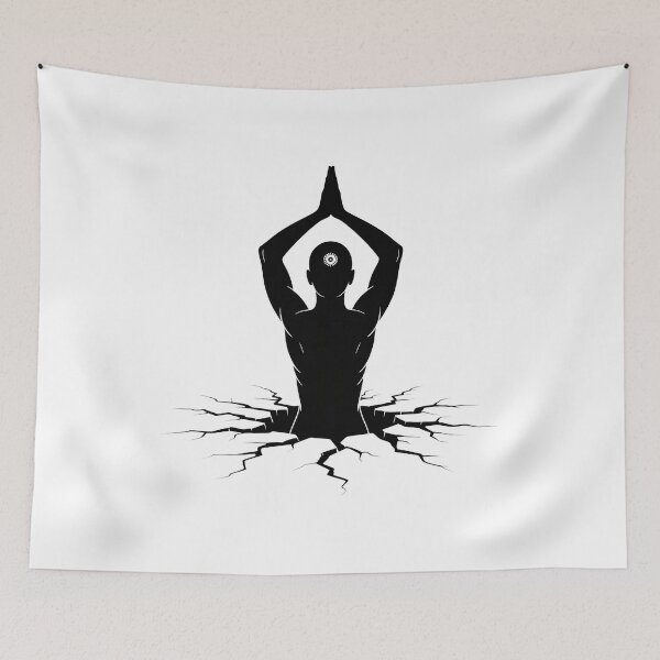 Item preview, Breaking Cracks Meditation Meditating Figure Self Care Art designed and sold by 108stillness.