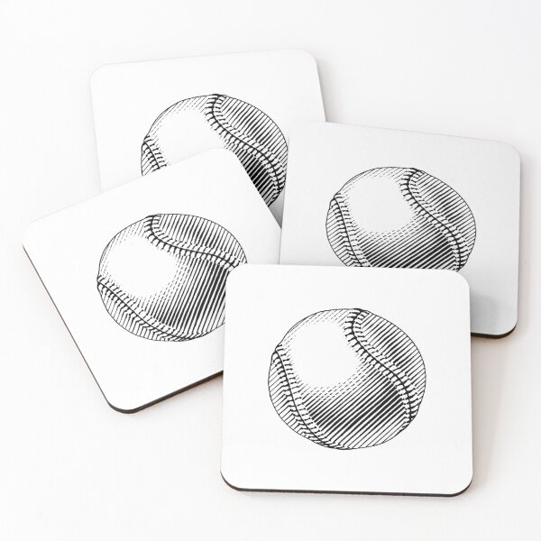 Item preview, Vintage Black Baseball Ball Art Graphic designed and sold by pattern-archive.