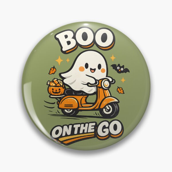 Item preview, Boo on the Go Funny Ghost Scooter Halloween Design | Retro Vintage Spooky Candy Ride designed and sold by  MAD's Recreation Studio.