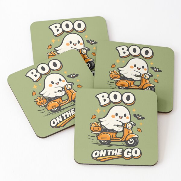 Item preview, Boo on the Go Funny Ghost Scooter Halloween Design | Retro Vintage Spooky Candy Ride designed and sold by  MAD's Recreation Studio.