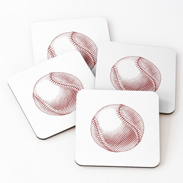 Item preview, Vintage Dark Red Baseball Ball Art Graphic designed and sold by pattern-archive.