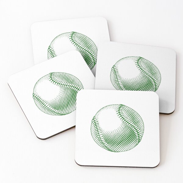 Item preview, Vintage Dark Green Baseball Ball Art Graphic designed and sold by pattern-archive.