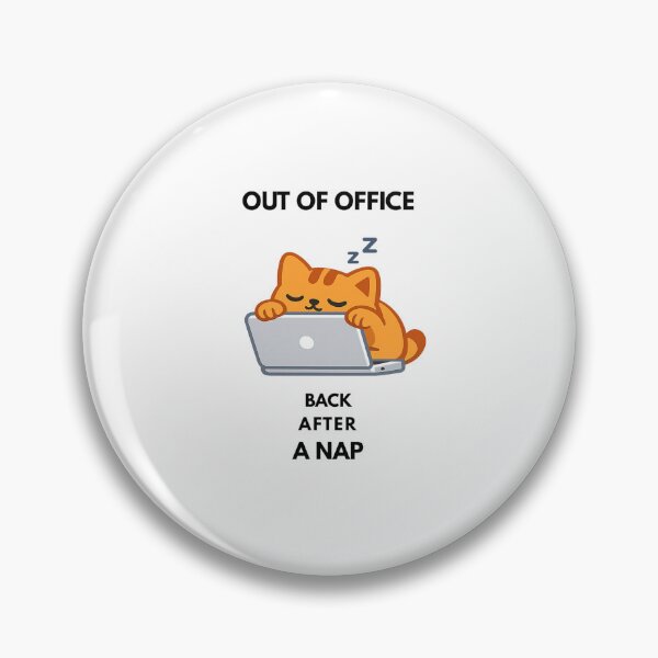 Item preview, Out of Office Back After a Nap Funny Cat Sticker | Sleeping Office Cat Laptop Design designed and sold by Savage Cat Quotes.