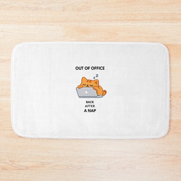 Item preview, Out of Office Back After a Nap Funny Cat Sticker | Sleeping Office Cat Laptop Design designed and sold by Savage Cat Quotes.