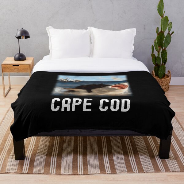 Item preview, Cape Cod Black Kitty Attacking Great White Shark while Clipper Ship Sinks in Background designed and sold by WigOutlet.