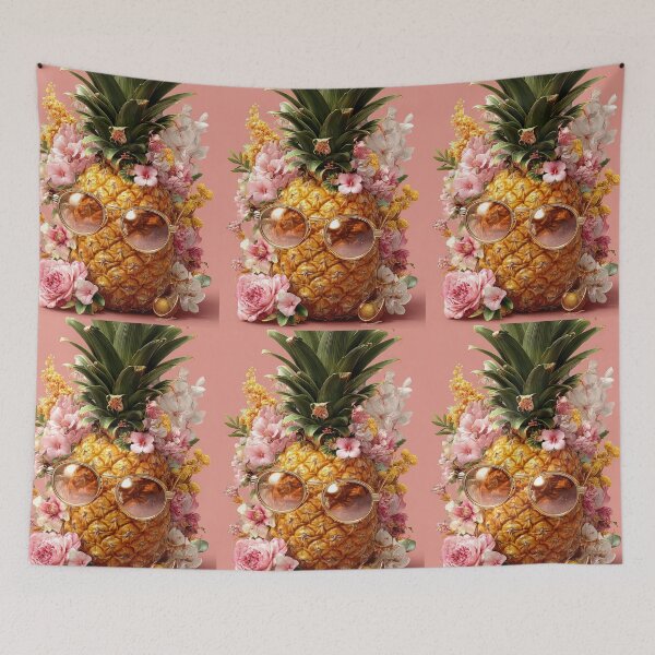 Item preview, Pineapple Tropical Fruits and Flowers designed and sold by Grafititee.