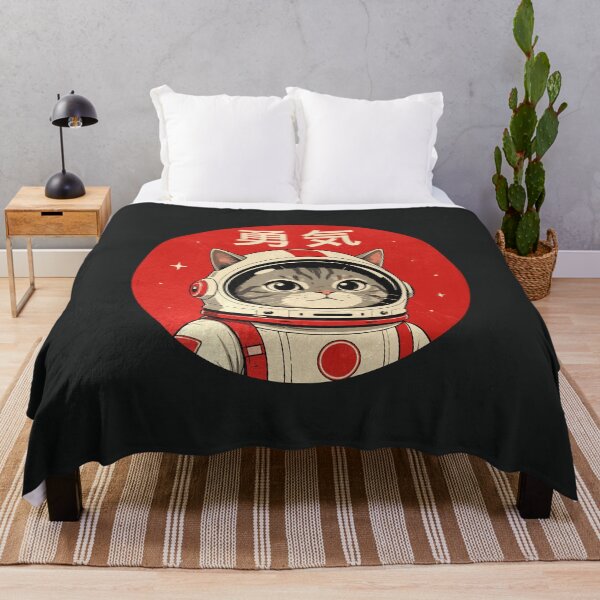 Item preview, Astronaut Cat Japanese Symbols Red Sky Space Kitten Cute designed and sold by alenaz.