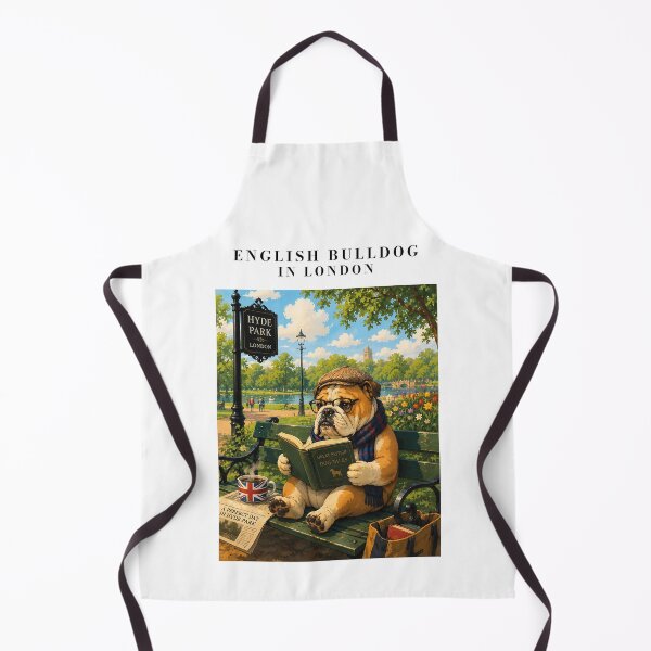 Item preview, English Bulldog reading a book in Hyde Park designed and sold by Nomad-Paws.